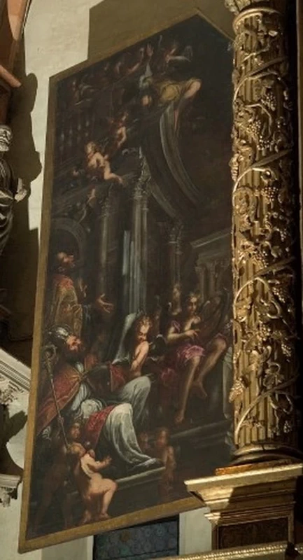 Vescovi e angeli - anta sinistra dell'organo, Cattedrale di S. Maria Assunta, Verona